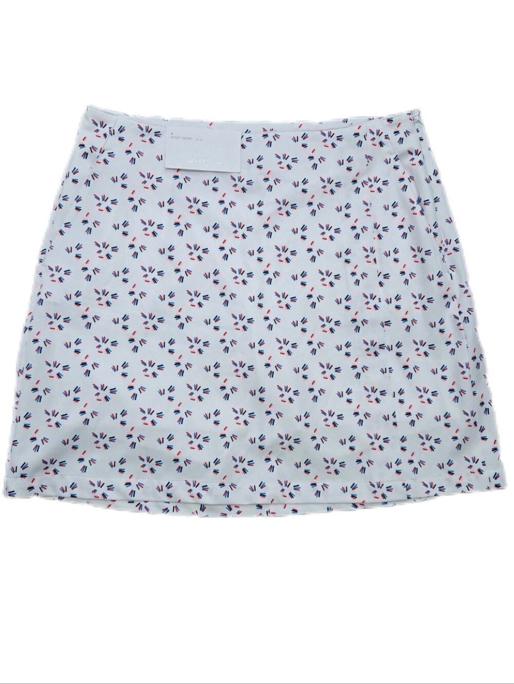 Lady Hagen Americana 17" Wrap White Skort with Red and Blue Sparklers Accents